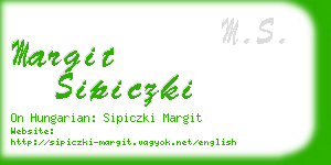 margit sipiczki business card
